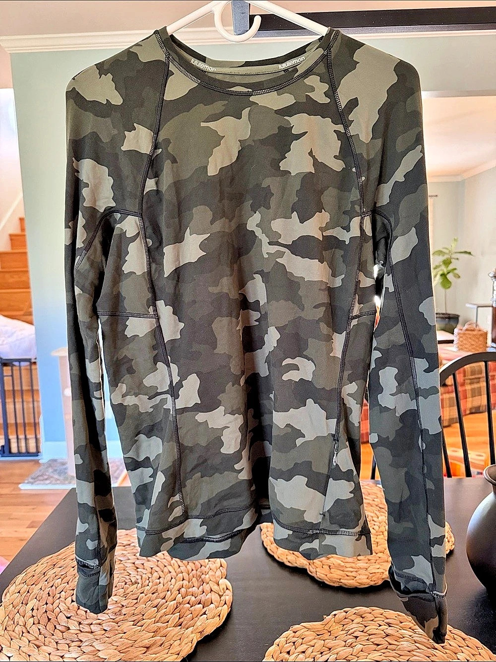 lululemon It's Rulu Run Long Sleeve Camo Top Green & Gray